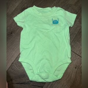 Carter's Light Green Baby Onesie with Monster Design